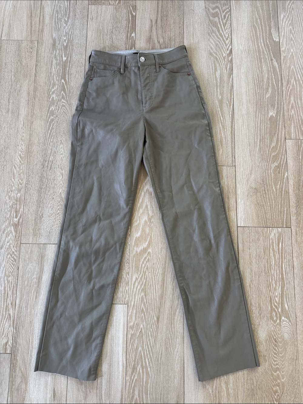 Express modern Straight  Super High Rise Faux Leather Pants 0R